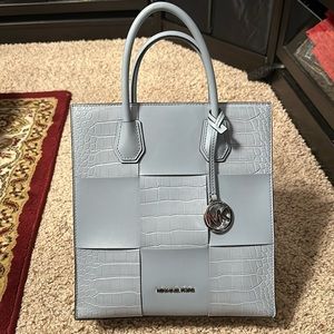 Michael Kors Pale Blue weave purse